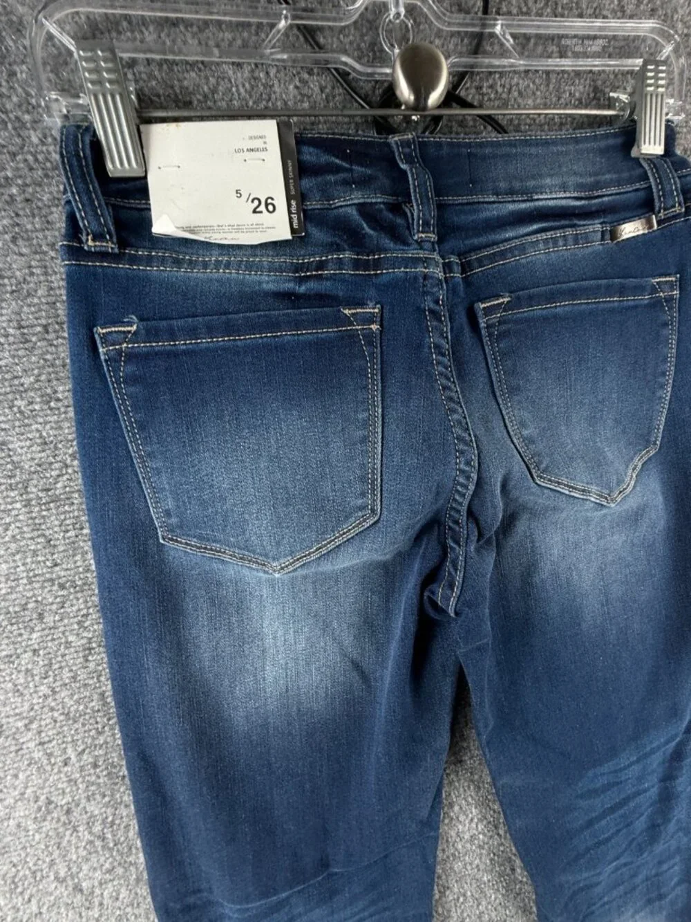 NWT Kancan Jeans Denim Blue Women 5/26 Estilo Cotton Blend Stretch ACTL 26X29